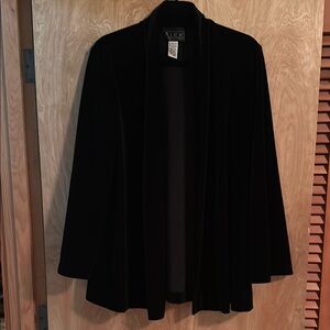 Alex Evenings Women's Black Velvet Jacket Large
